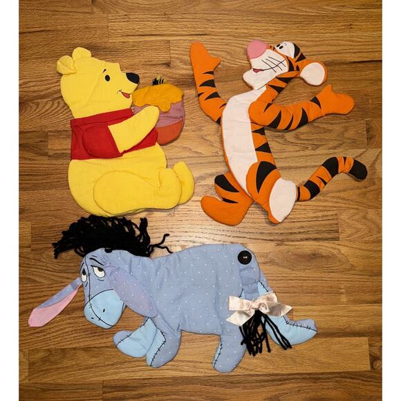 Vintage Walt Disney Winnie The Pooh Soft 3D Fabric Wall Hangings Tigger Eeyore - Picture 1 of 8